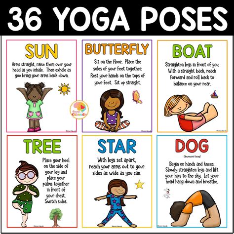 Printable Yoga Cards for Kids: Yoga Poses Posters for Cool Down Corner ...