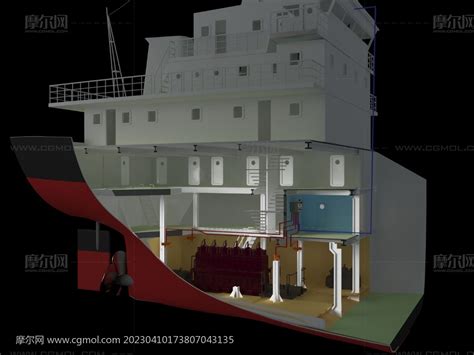 货船轮船剖面 轮船内部结构 轮船剖面图3D模型_机械工具模型下载-摩尔网CGMOL