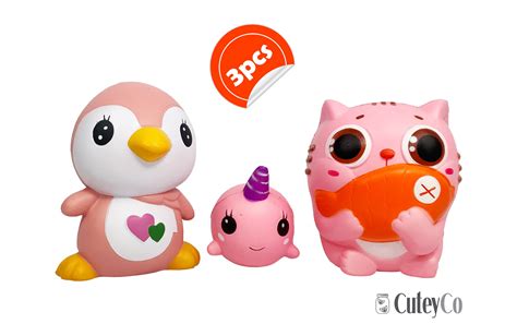 Set of 3 Animals Kawaii Squishies for Play and Stress Relief - Walmart.com