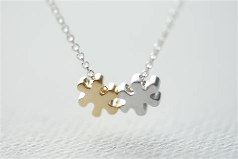 Puzzle Piece Necklace, Autism Necklace, Autism Puzzle Piece Charm, Tiny ...