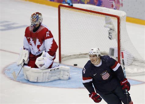 Team USA’s Oshie reacts after scoring the game-winning shootout goal ...