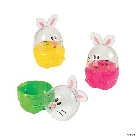 Jumbo Bunny Plastic Easter Eggs - 12 Pc.