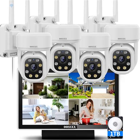 (Auto Tracking & 2-Way Audio) WiFi PTZ Outdoor Security Camera System ...