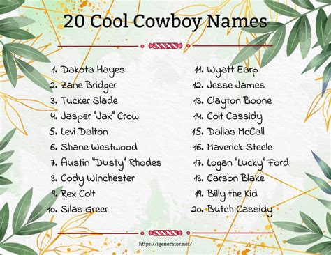 Сowboy Name Generator | 2355 Сowboy Name Ideas