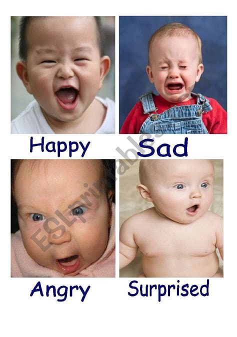 baby faces showing different feelings. Great for teaching toddlers, and ...