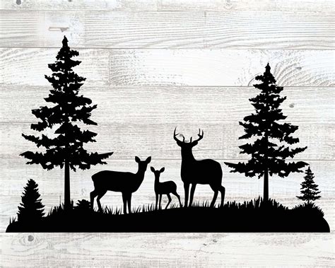 Deer in the Forest Svg Deer Family Svg Cut File for Cricut - Etsy