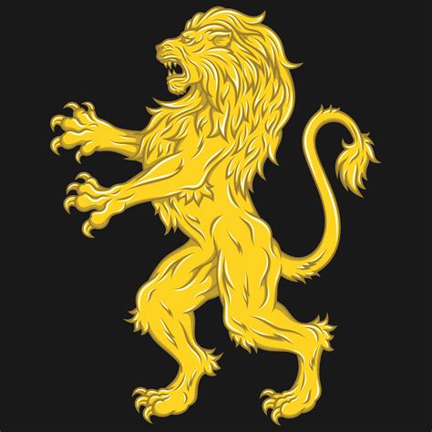 Rampant Lion vector design used as a heraldic symbol in the European Middle Ages 8173669 Vector ...