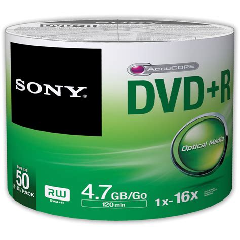 Sony DVD+R 4.7GB Recordable Media Spindle (50 Discs)