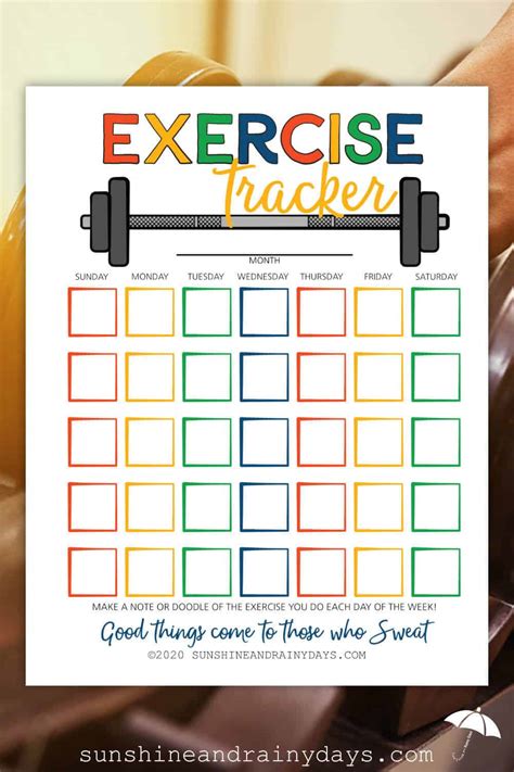 Printable Exercise Tracker