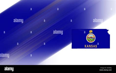 Map of Kansas, flag map, National colors background Stock Photo - Alamy