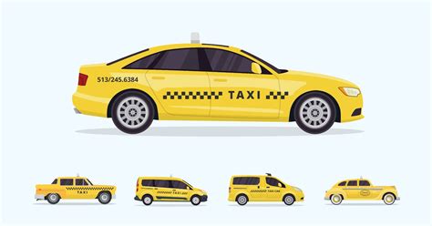 5 Urban Taxi Vector Illustration Set 2, Graphics - Envato Elements