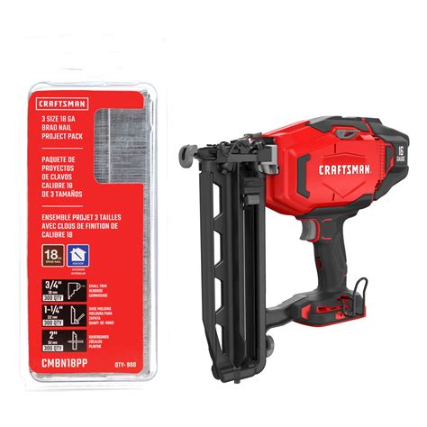 Shop CRAFTSMAN V20 18-Gauge Cordless Brad Nailer & 2-in 18-Gauge ...