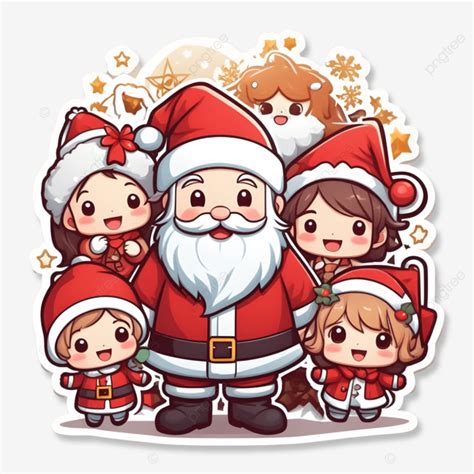 Christmas Cartoon With Santa And Elves, Christmas, Santa, Elves PNG Transparent Image and ...