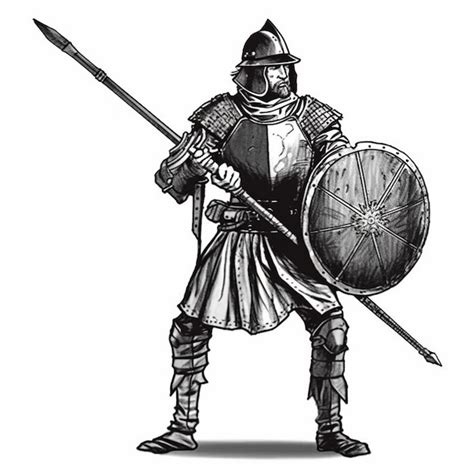 Premium AI Image | a drawing of a knight with a sword and shield