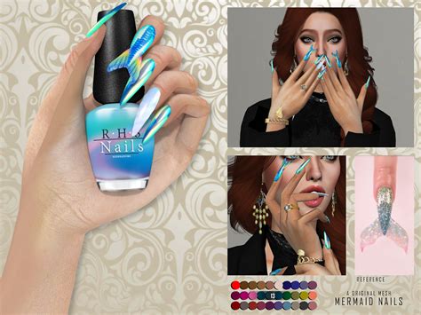 MERMAID NAILS - REDHEADSIMS - CC