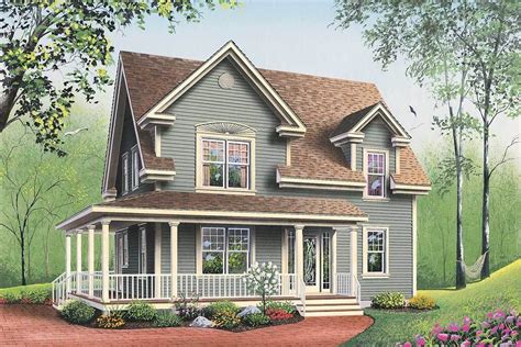 Plan 2151DR: Country Farmhouse Living with L-Shaped Porch | Country farmhouse house plans ...