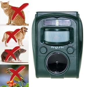 AngLink Solar Battery Operated Motion Activated Cat Repellent ,Outdoor Waterproof Animal ...