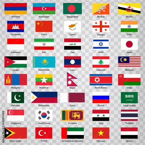 Forty flags of Asian countries. List of Forty flags of Asia countries ...