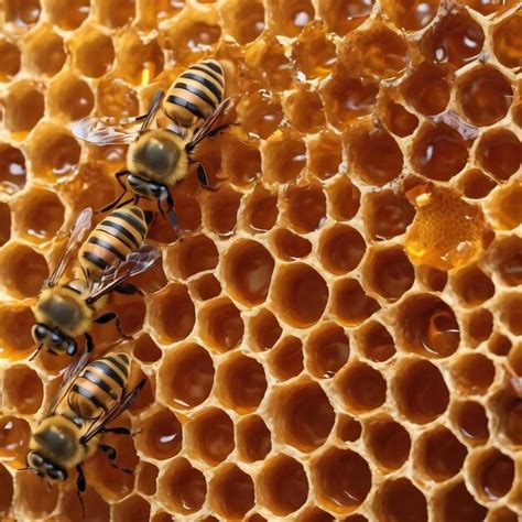 Premium AI Image | Honey in honeycomb from round beehive with honey