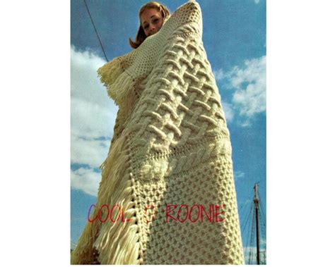 PDF Knitting Pattern Afghan Fisherman Pattern Home Decor Throw Blanket ...