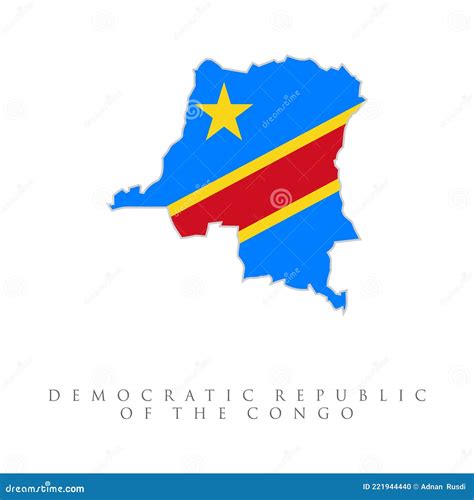 Democratic Republic of the Congo Flag Map.Map of Democratic Republic of ...