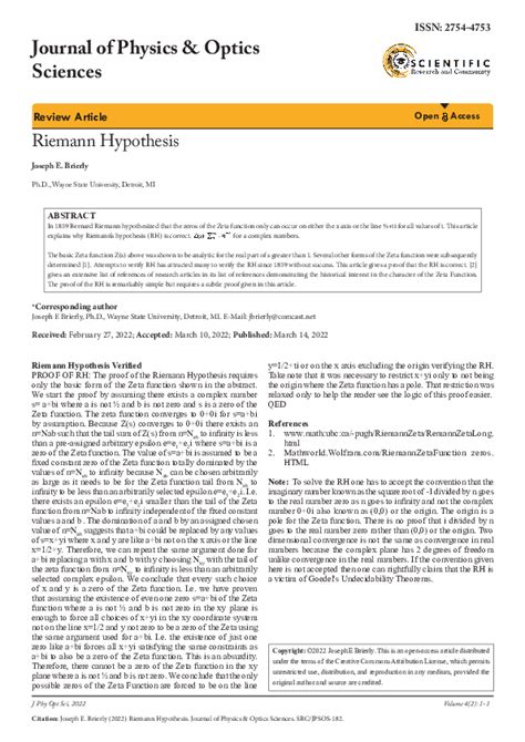 (PDF) Riemann Hypothesis