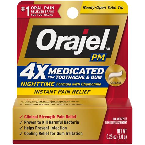 Orajel Toothache, Severe PM Triple Medicated Toothache & Gum Relief ...
