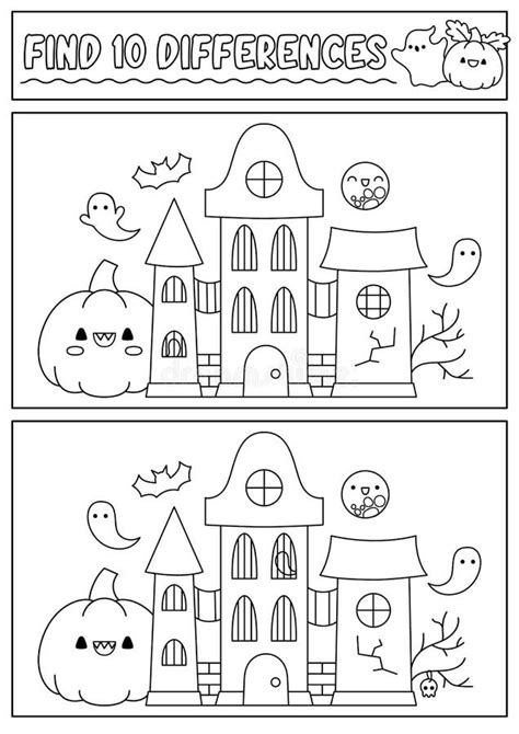 Spot Difference Haunted House Stock Illustrations – 14 Spot Difference Haunted House Stock ...