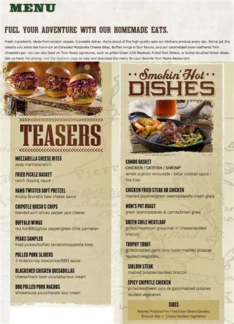 Twin Peaks Menu, Menu for Twin Peaks, Round Rock, Round Rock - Urbanspoon/Zomato