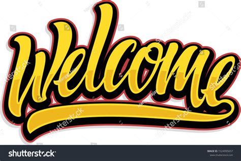 Welcome Lettering Font Vector Design Stock Vector (Royalty Free) 1524995657 | Shutterstock