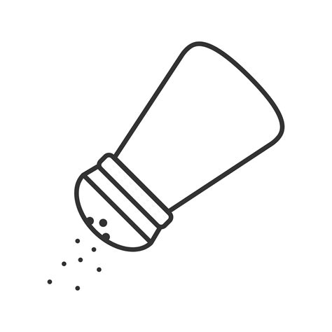 Salt or pepper shaker linear icon. Thin line illustration. Spice ...