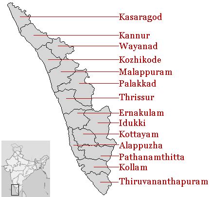 How Many Districts in Kerala - District List in Kerala