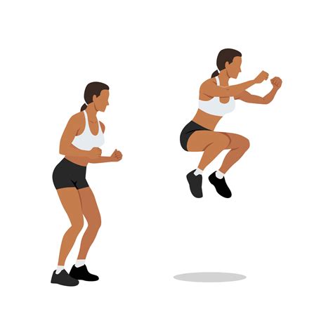 Woman doing Knee tuck jumps exercise. 36146793 Vector Art at Vecteezy