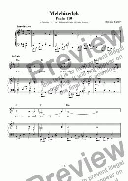 Melchizedek Psalm 110 - Download Sheet Music PDF file