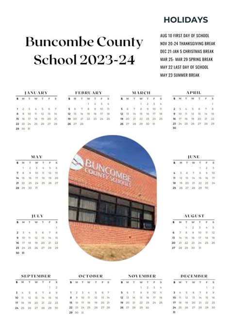 Buncombe County Schools Calendar Holidays 2023-2024