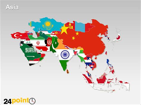 Map of Asia with Flags | Countries of Asia depicted with the… | Flickr