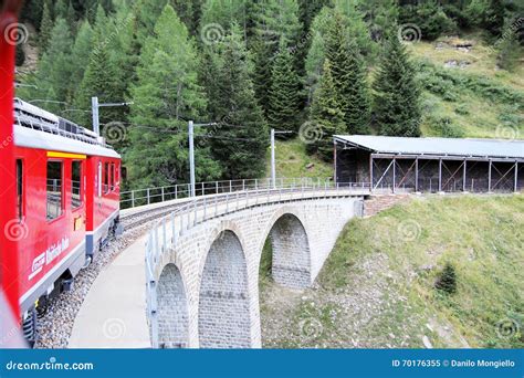 Bernina railway editorial image. Image of express, bernina - 70176355