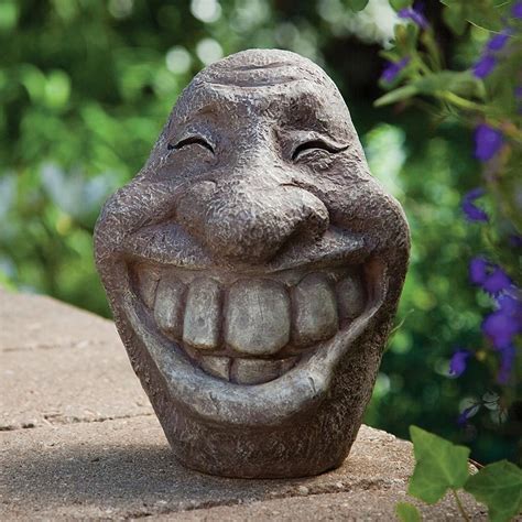 Big Stone Smiley Face | Garden statues