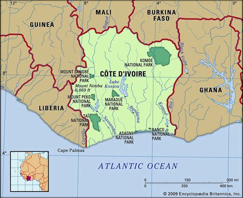 Cote D'ivoire On World Map