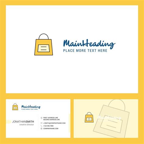 Shopping bag Logo design with Tagline Front and Back Busienss Card Template Vector Creative ...