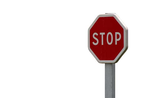 Stop Sign Isolated On White Free Stock Photo - Public Domain Pictures