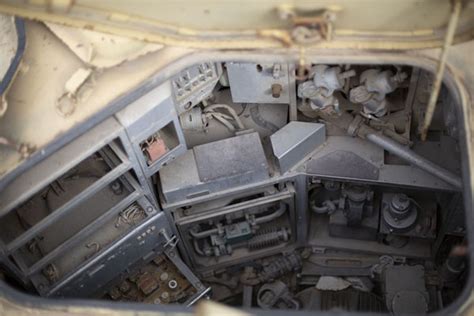 Looking into a tank outside the war museum | Misrata War Museum ...