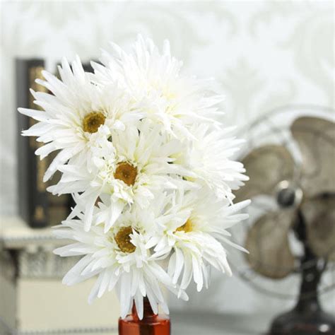 White Artificial Spider Gerbera Daisy Bouquet - Floral Sale - Sales