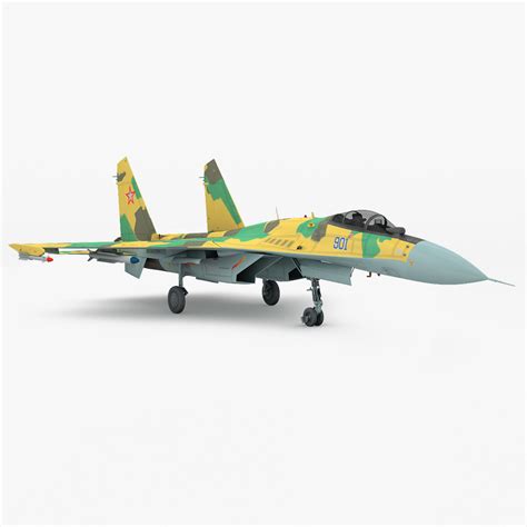 russian sukhoi su 35 fighter 3d model