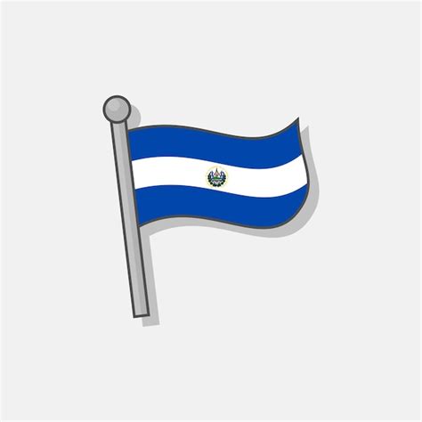 Ilustración de la plantilla de la bandera de el salvador | Vector Premium