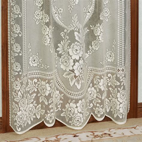 Victorian Rose Floral Lace Window Treatment