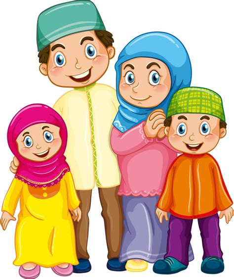 Eid Mubarak | Muslim kids, Family cartoon, Muslim family