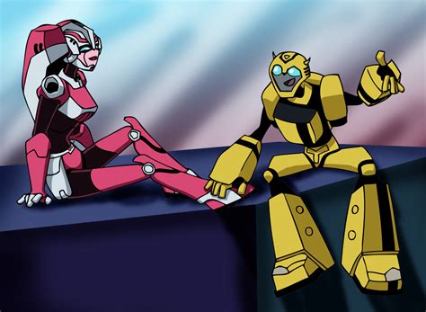 TFA: Arcee and Bumblebee by mystryl-shada on DeviantArt