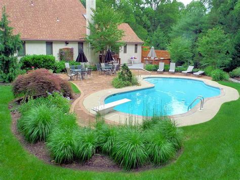 large green grassy bushes | Inground pool landscaping, Pool landscape ...