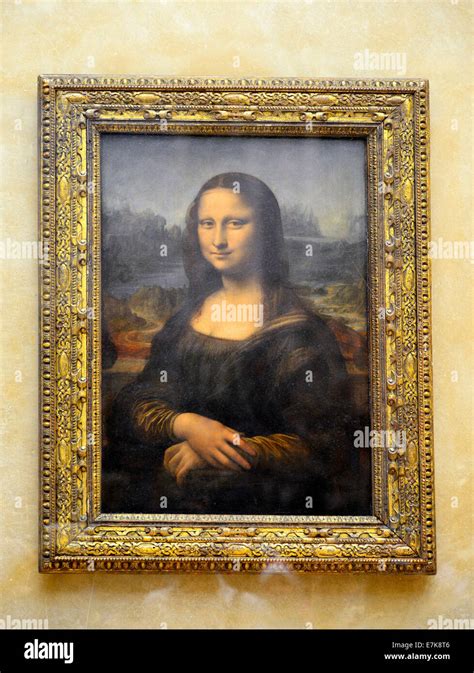 Mona Lisa Painting The Louvre Museum Paris France Europe FR City of ...